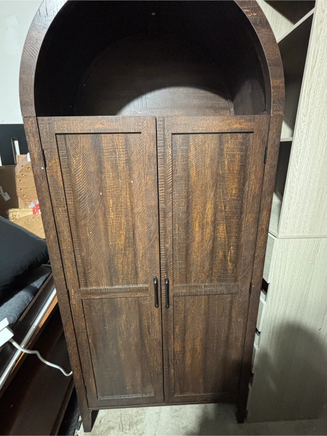Dark Wood Arched Storage Cabinet/Pantry- AS IS - photo 3
