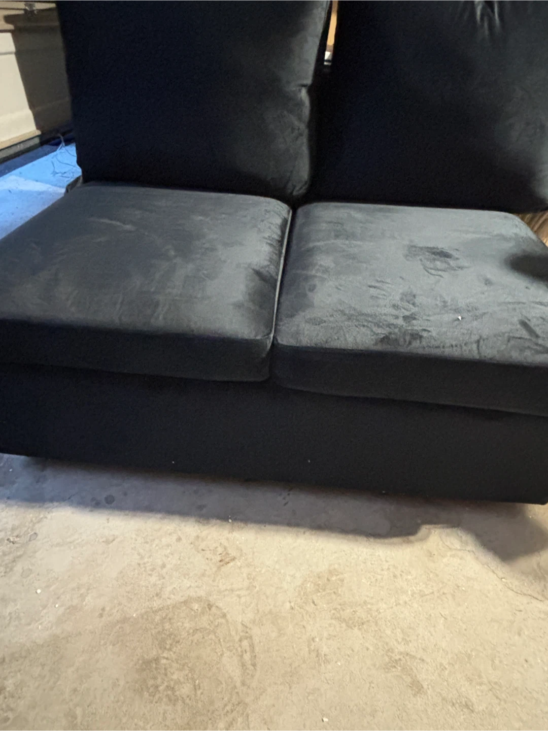Black Velvet Storage Loveseat-AS IS - photo 2