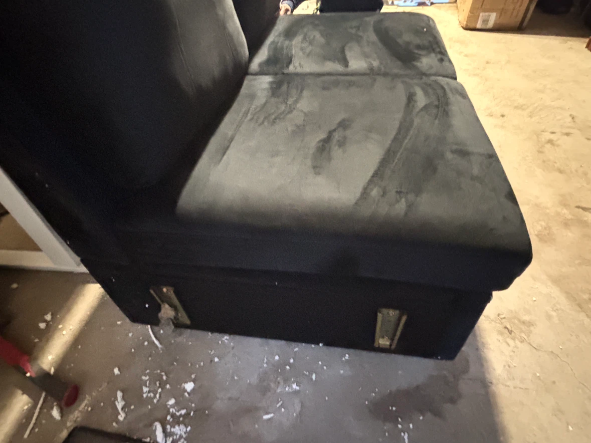 Black Velvet Storage Loveseat-AS IS - photo 3