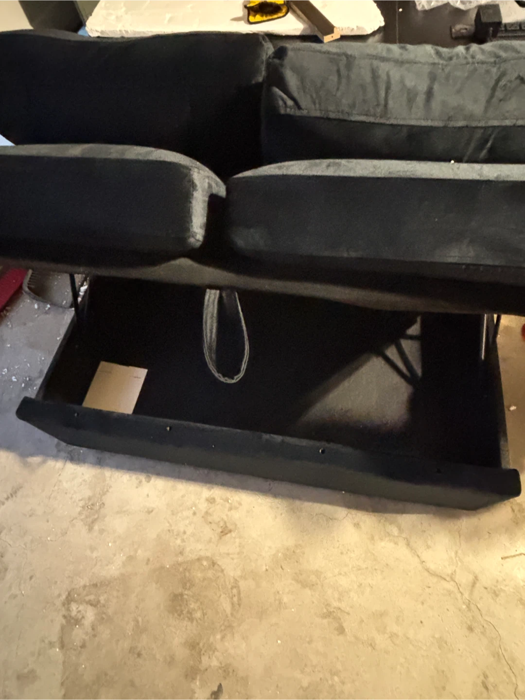 Black Velvet Storage Loveseat-AS IS - photo 4