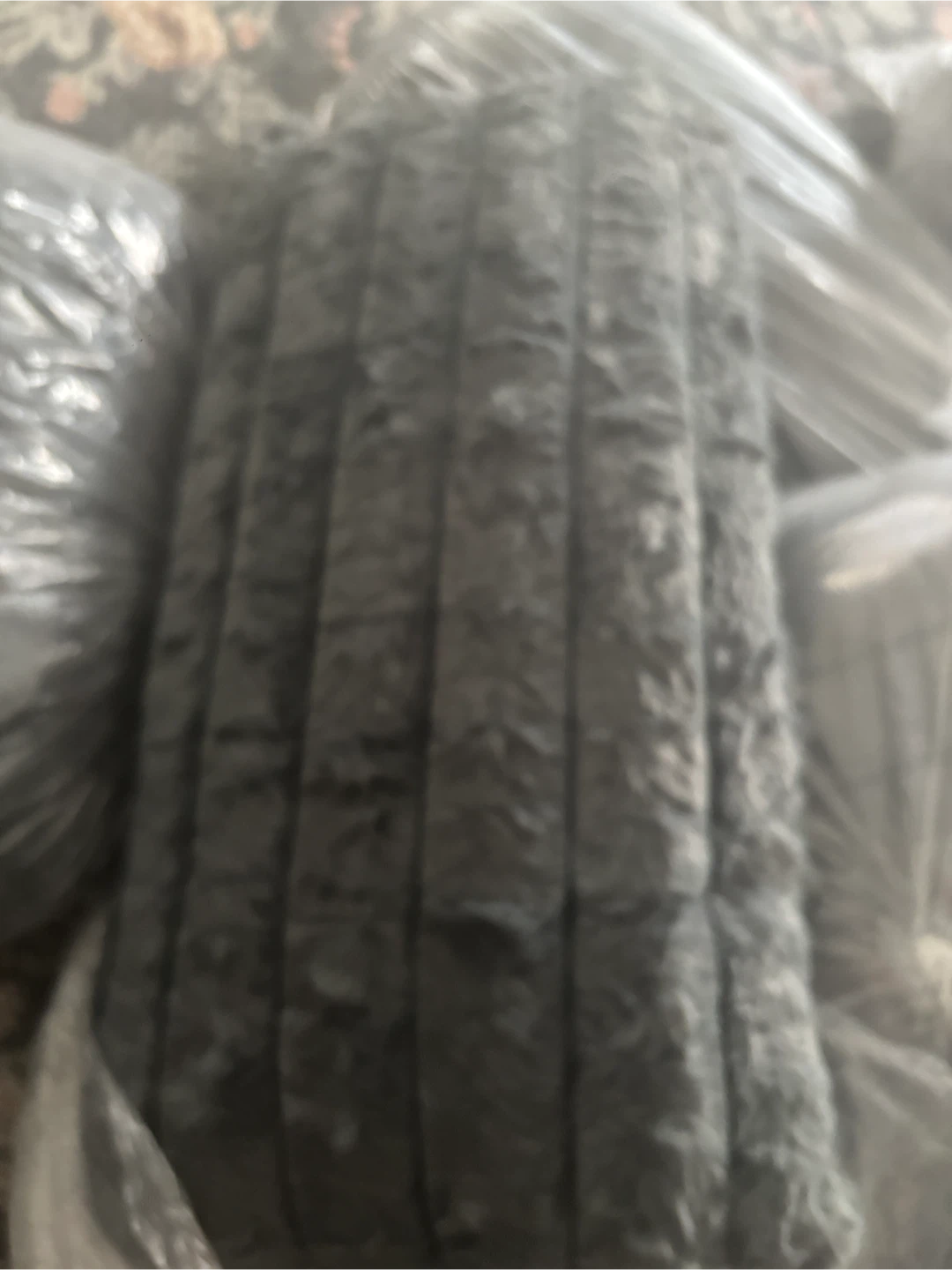 Set of 5 Grey Faux Fur Decorative Pillows - photo 3