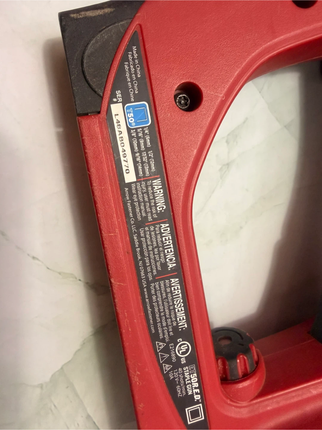 Arrow ET50R.E.D. Electric Staple Gun - photo 4
