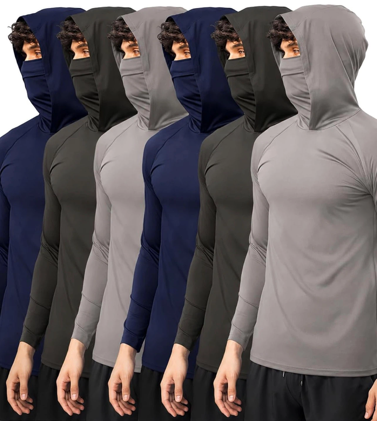 Unisex Long Sleeve Hoodie with Built-in Face Mask