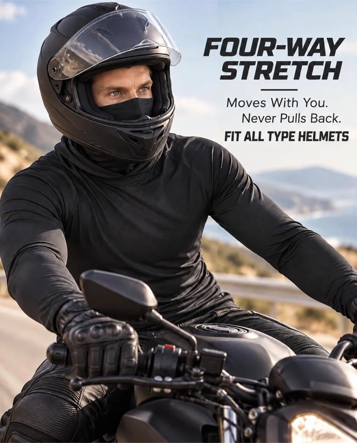 Unisex Long Sleeve Hoodie with Built-in Face Mask - photo 2
