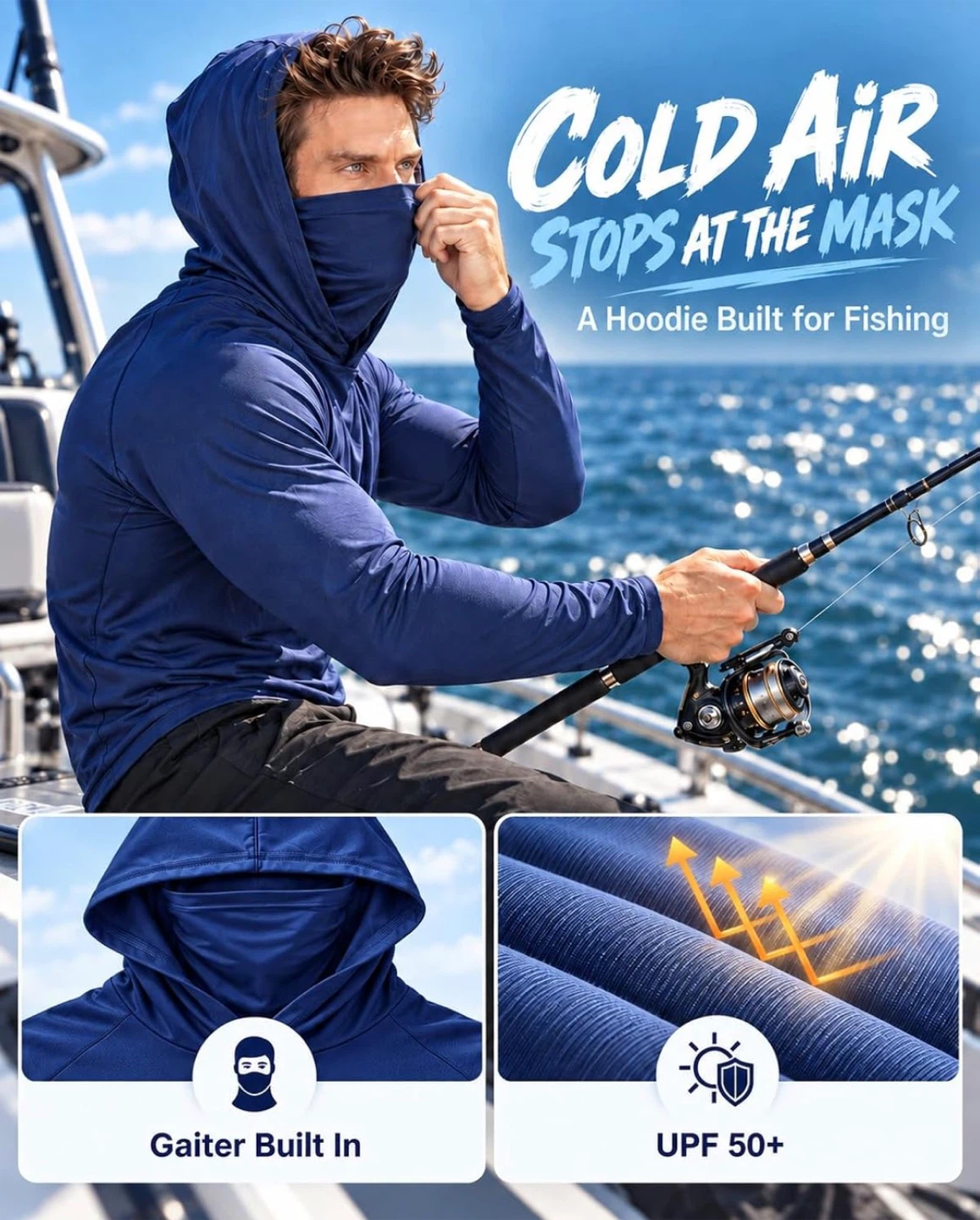 Unisex Long Sleeve Hoodie with Built-in Face Mask - photo 4