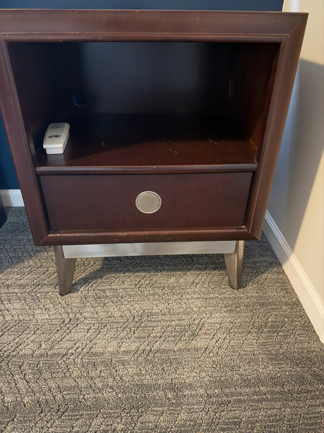 Dark Wood Mid-Century Nightstand