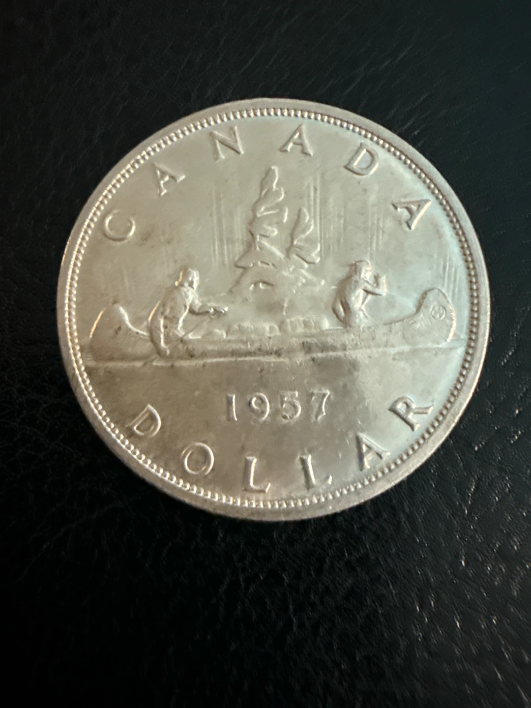 1957 Canadian Silver Dollar Coin - photo 2