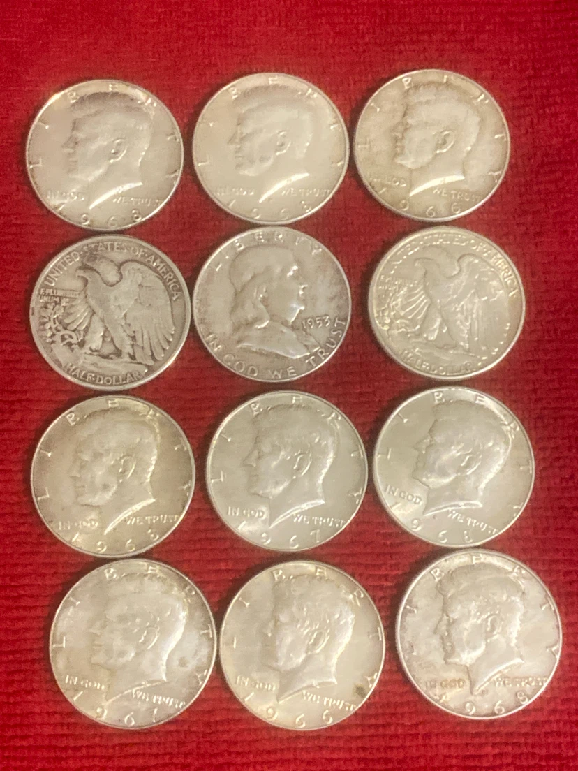 Collection of 12 Half-Dollar silver Coins - photo 2