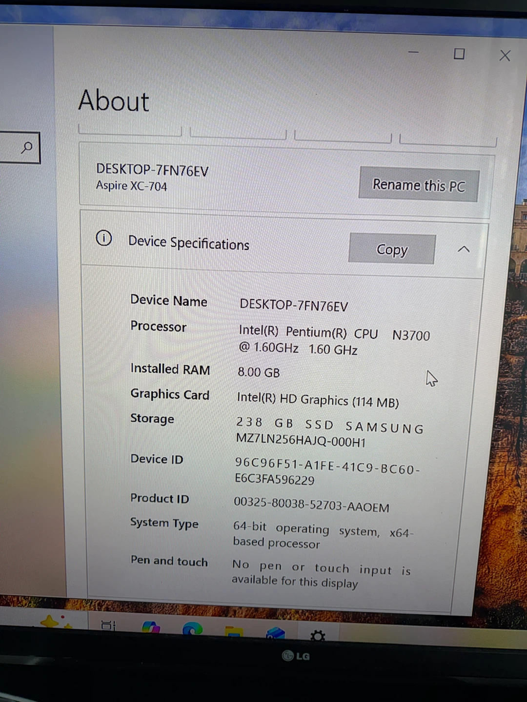 Acer Aspire XC-704 Small Desktop PC – 8GB RAM / 256GB SSD - photo 3