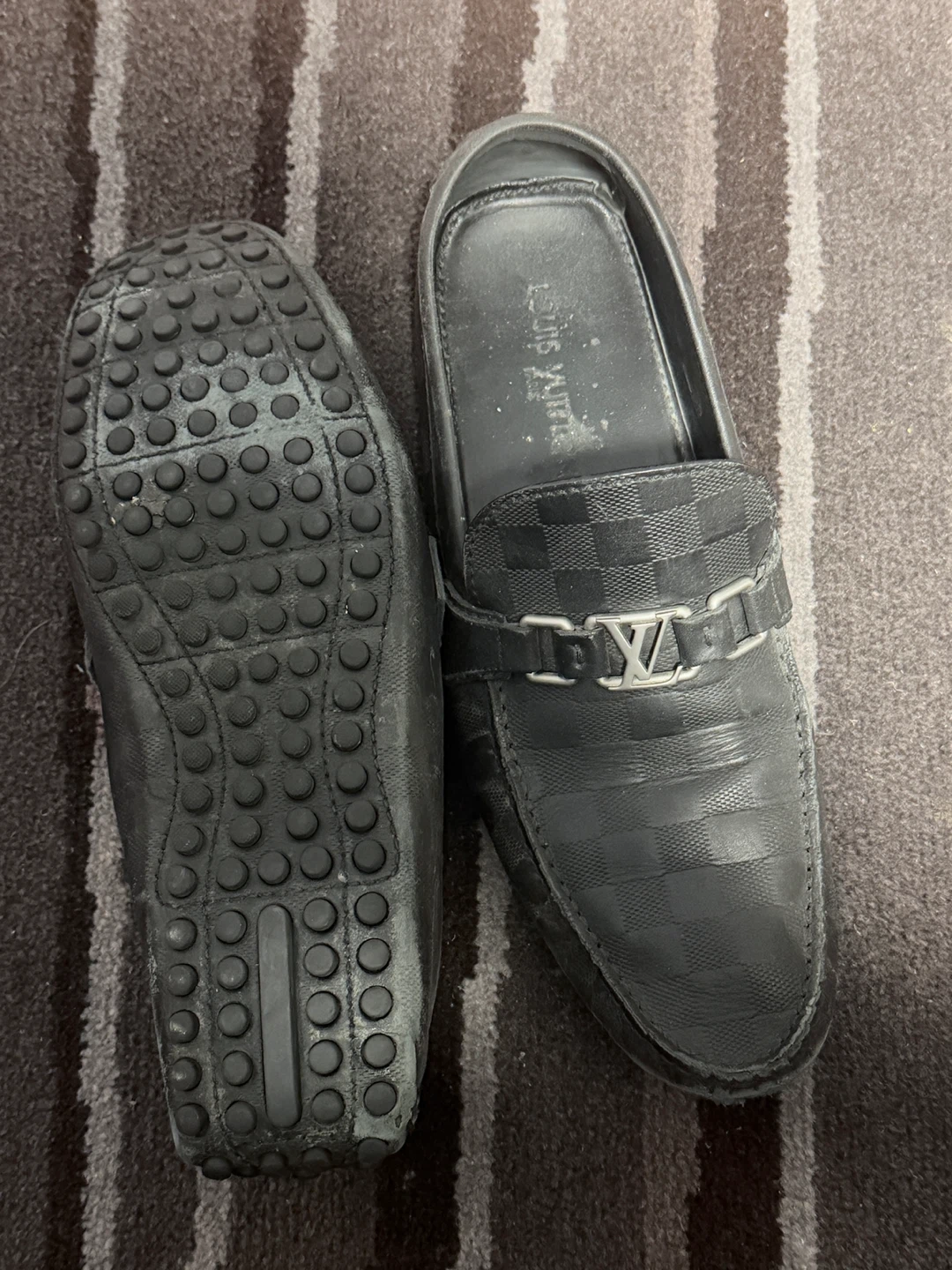 Louis Vuitton Damier Cobalt Loafers size 10 100% real but sed