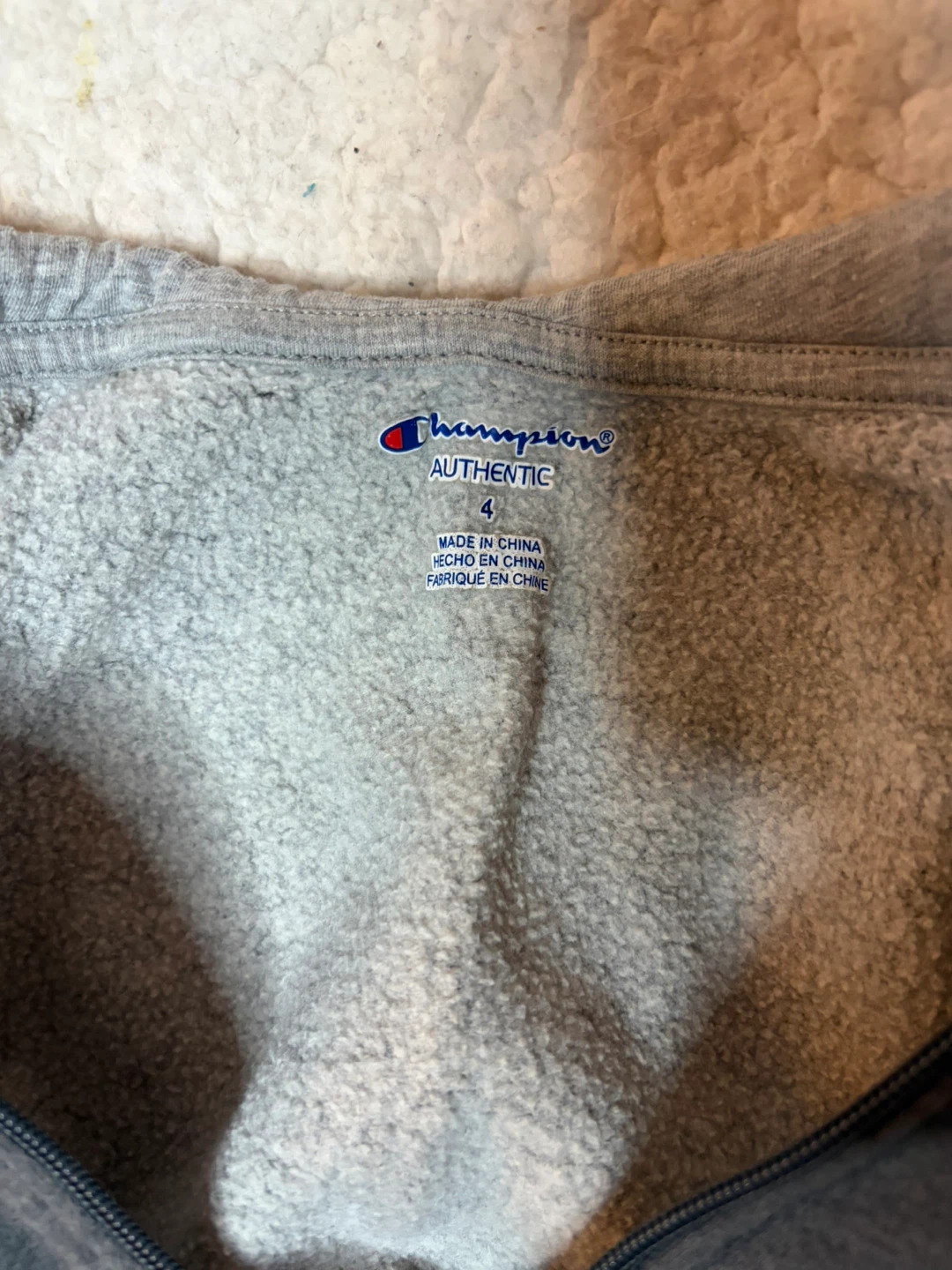 Champion Gray Zip-Up Hoodie Size 4 - photo 3