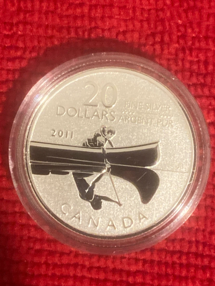 2011 20 Dollars Fine Silver Canoe Coin
