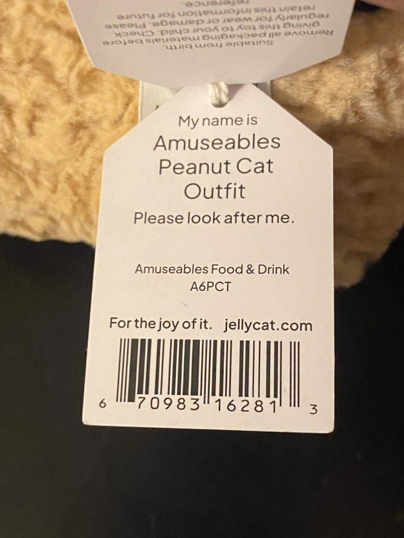 NEW! Jellycat Amuseables Peanut Cat Plush Toy! - photo 3