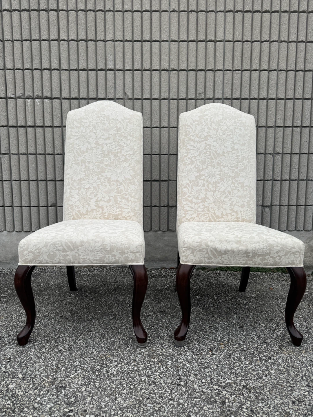Set of Two Floral Pattern Dining Chairs - newly upholstered - photo 2