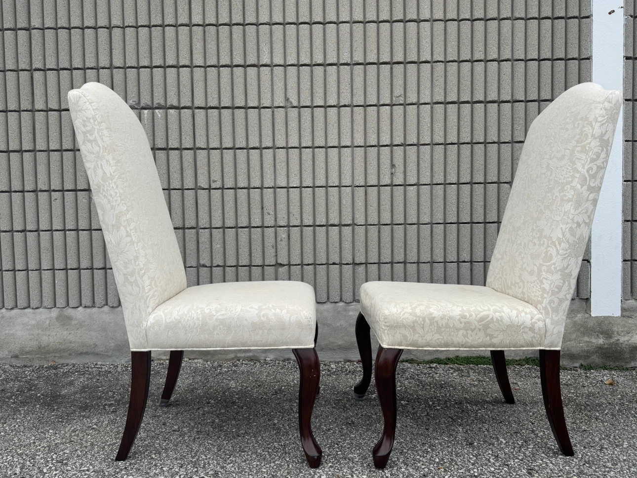 Set of Two Floral Pattern Dining Chairs - newly upholstered - photo 3