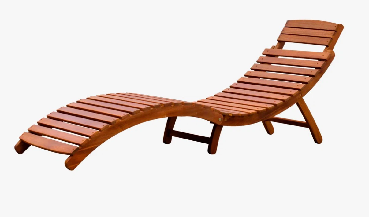 Outdoor Solid Acacia Wood Chaise Chairs