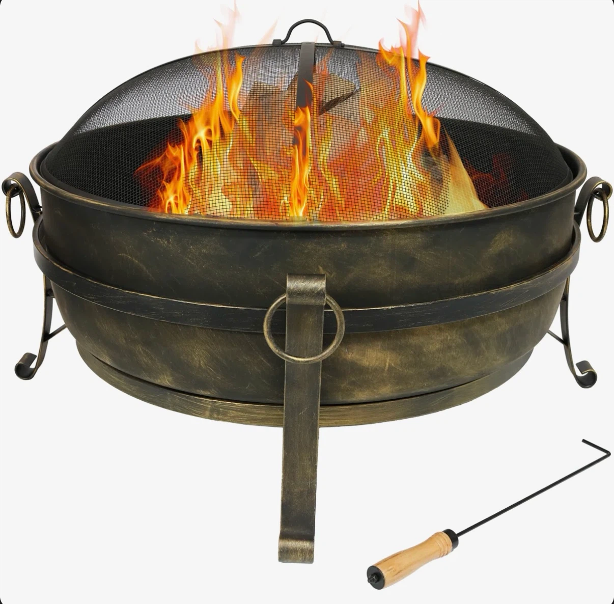 Flanigan Round Wood-Burning Outdoor Fire Pit Bowl - 34"