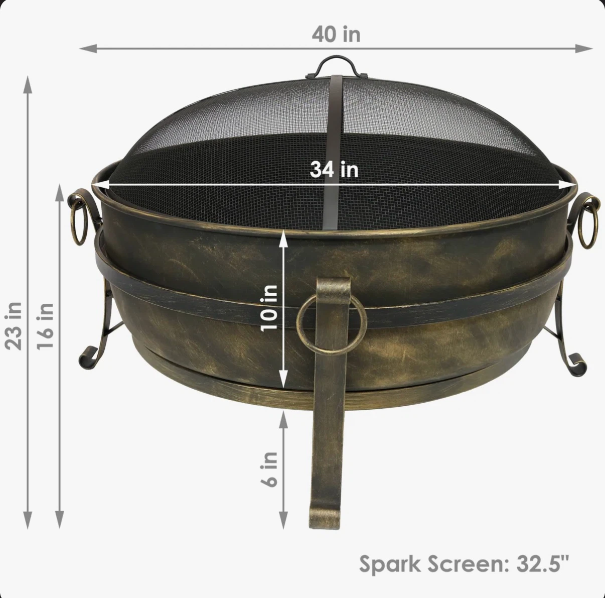 Flanigan Round Wood-Burning Outdoor Fire Pit Bowl - 34" - photo 2