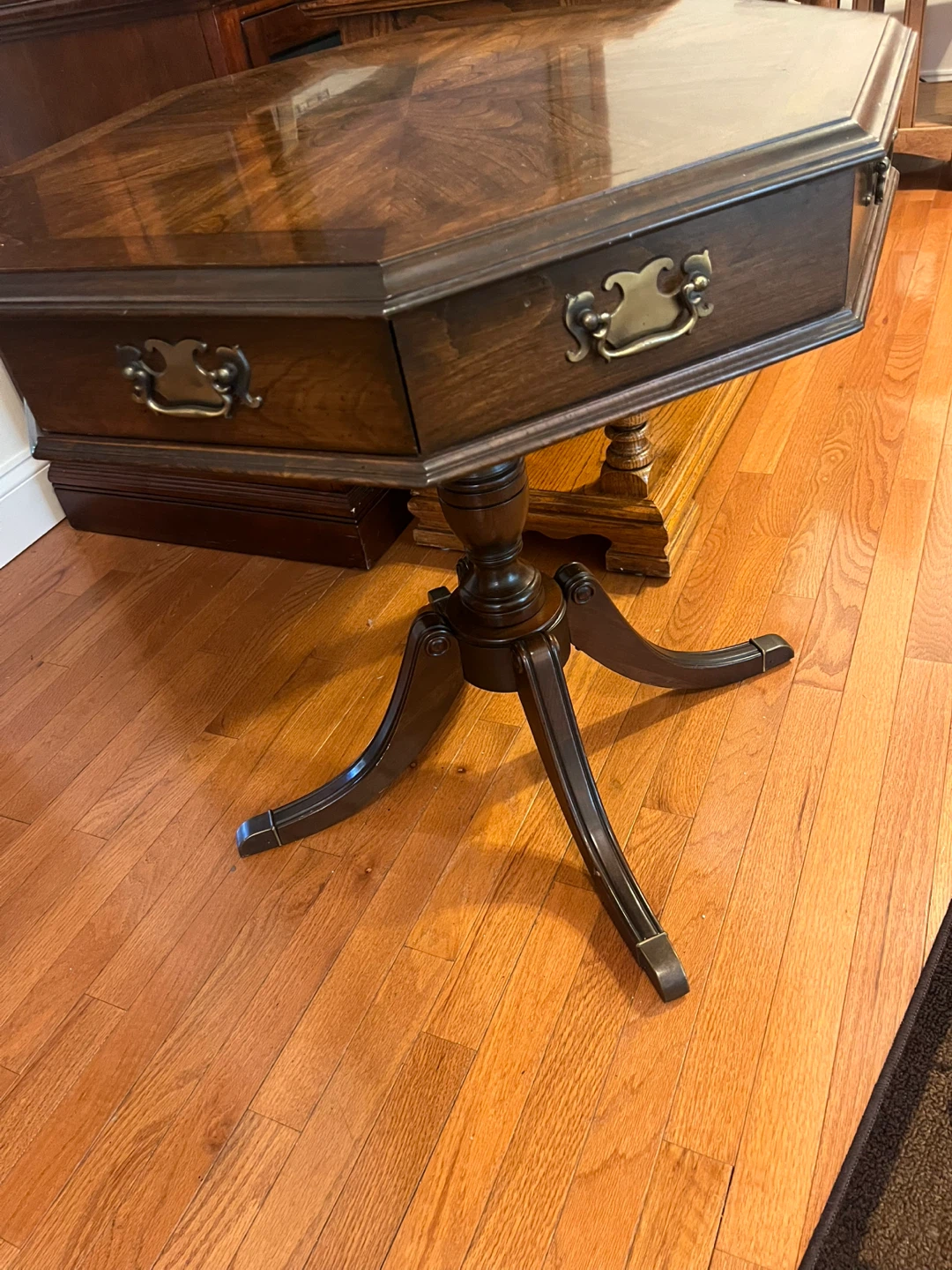 Vintage Drum Pedestal Side Table