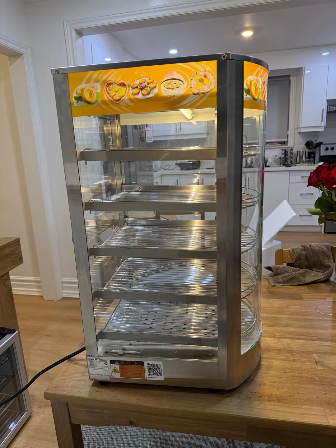 5-Tier Commercial Food Warmer Display, 800W, LED, 60L - photo 2