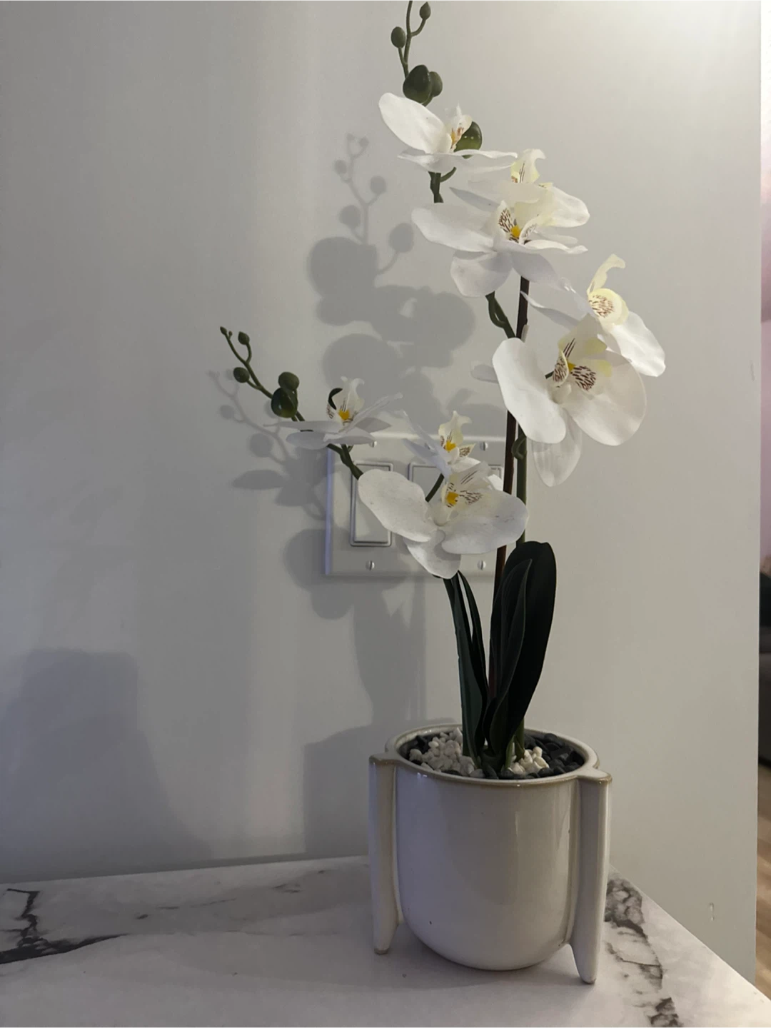 Artificial White Orchid in Ceramic Pot - photo 2