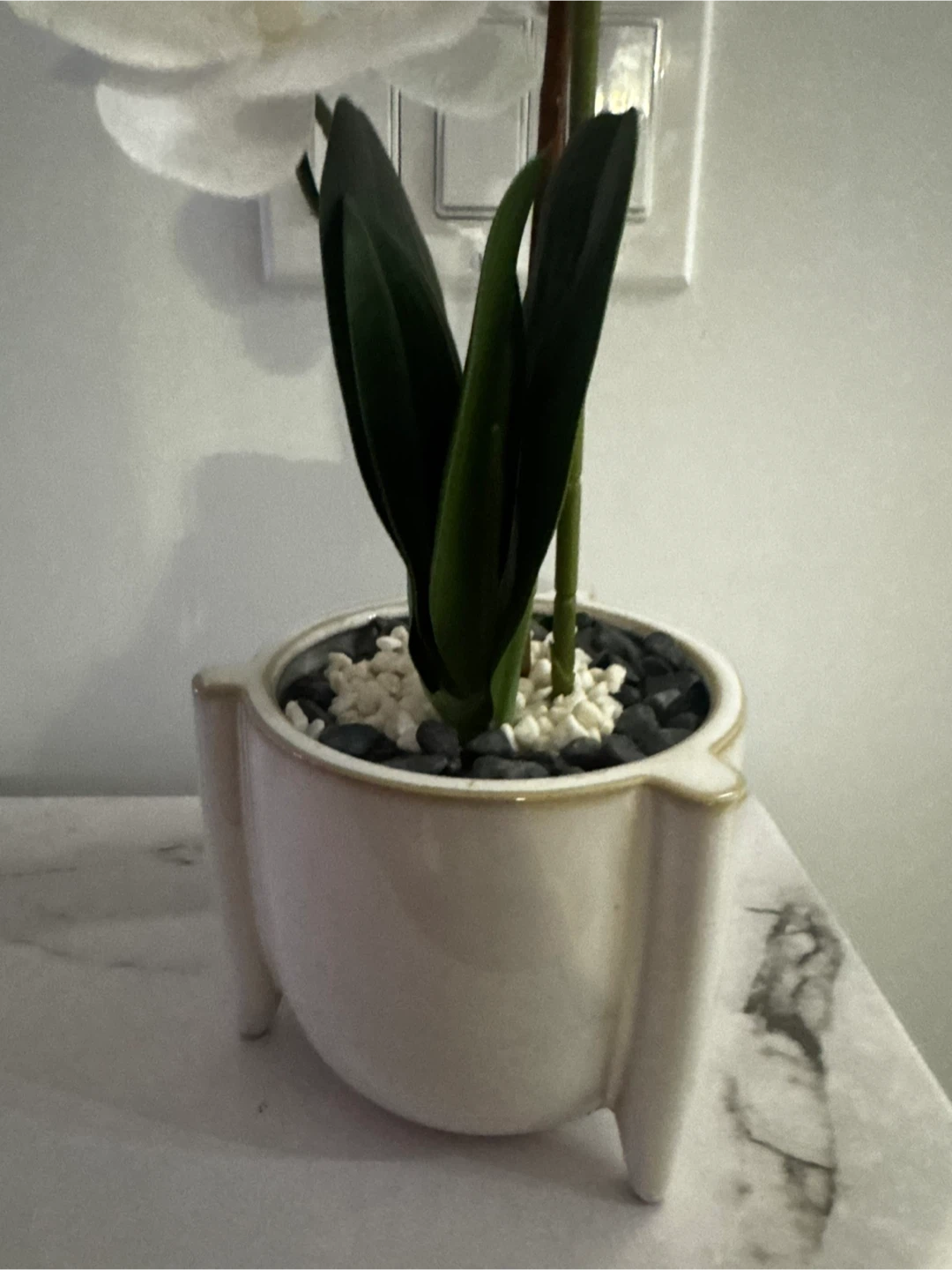 Artificial White Orchid in Ceramic Pot - photo 4