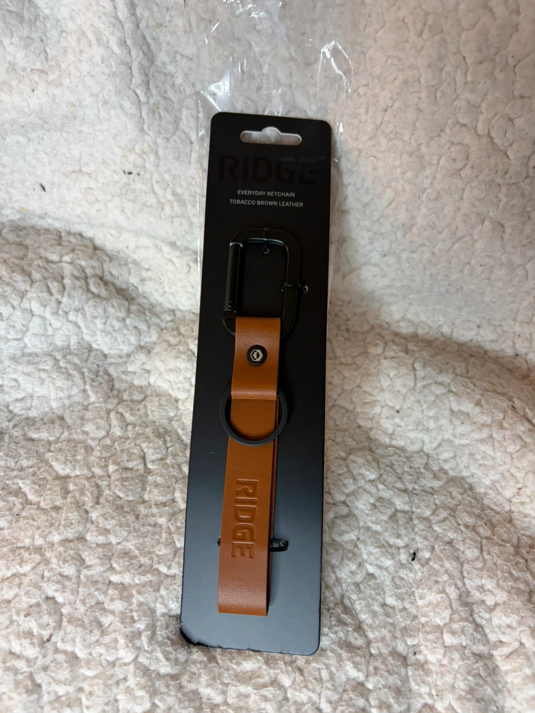 Ridge Everyday Keychain in Tobacco Brown Leather