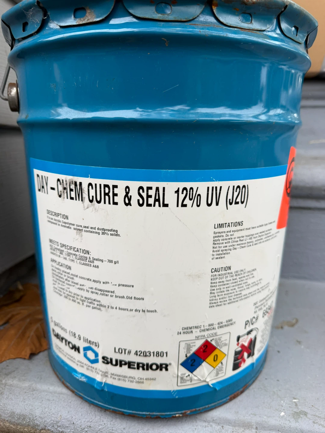Dayton Superior Day-Chem Cure & Seal 12% UV 5 Gallon Pail