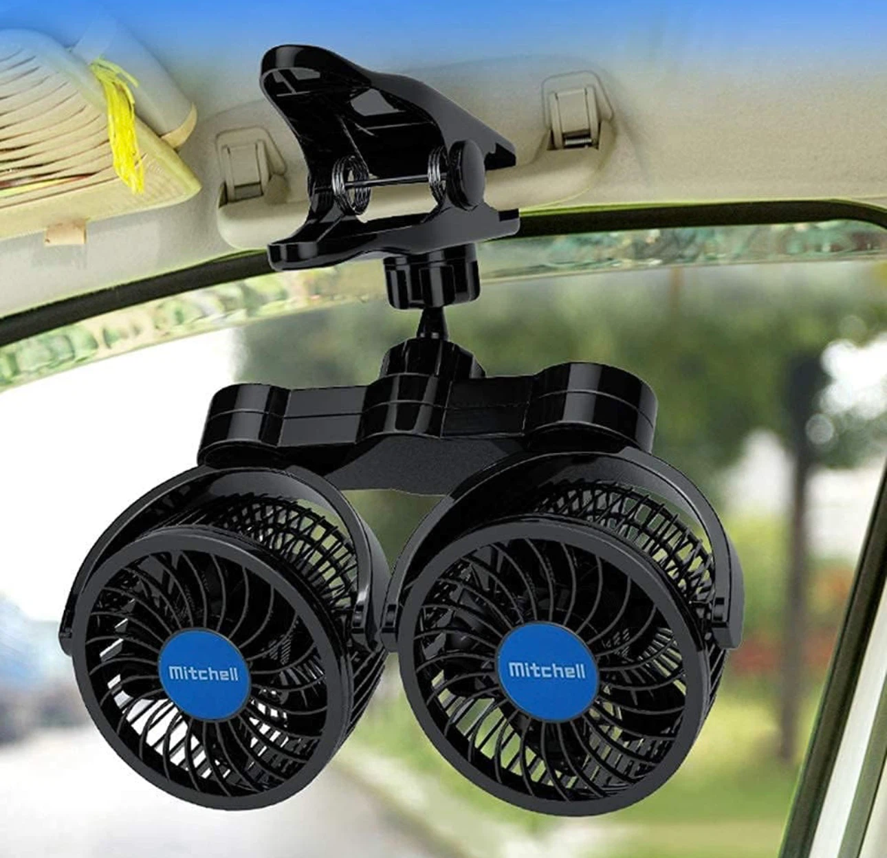 Mitchell 12V Dual Head Electric Car Cooling Fan