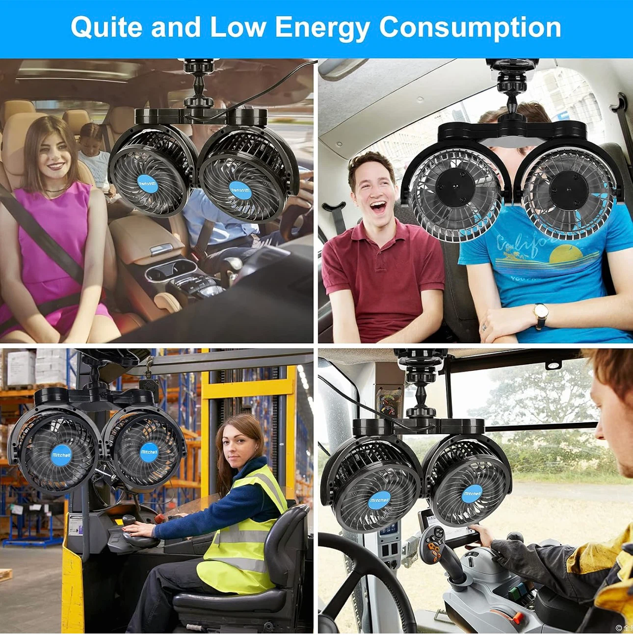 Mitchell 12V Dual Head Electric Car Cooling Fan - photo 2