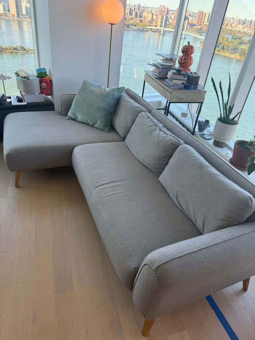 Gray L-Shaped Sectional Sofa with Chaise - photo 2