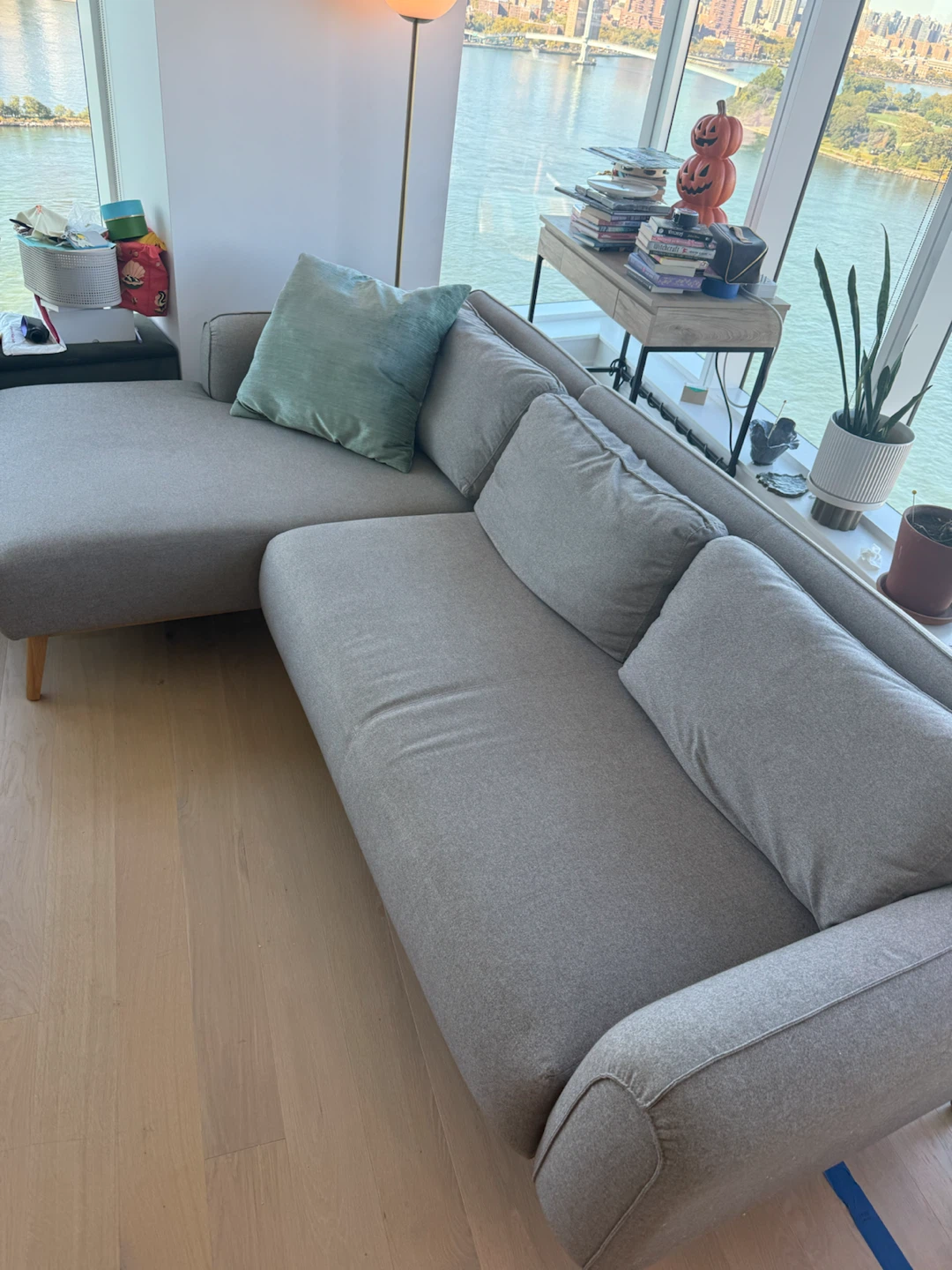 Gray L-Shaped Sectional Sofa with Chaise - photo 5