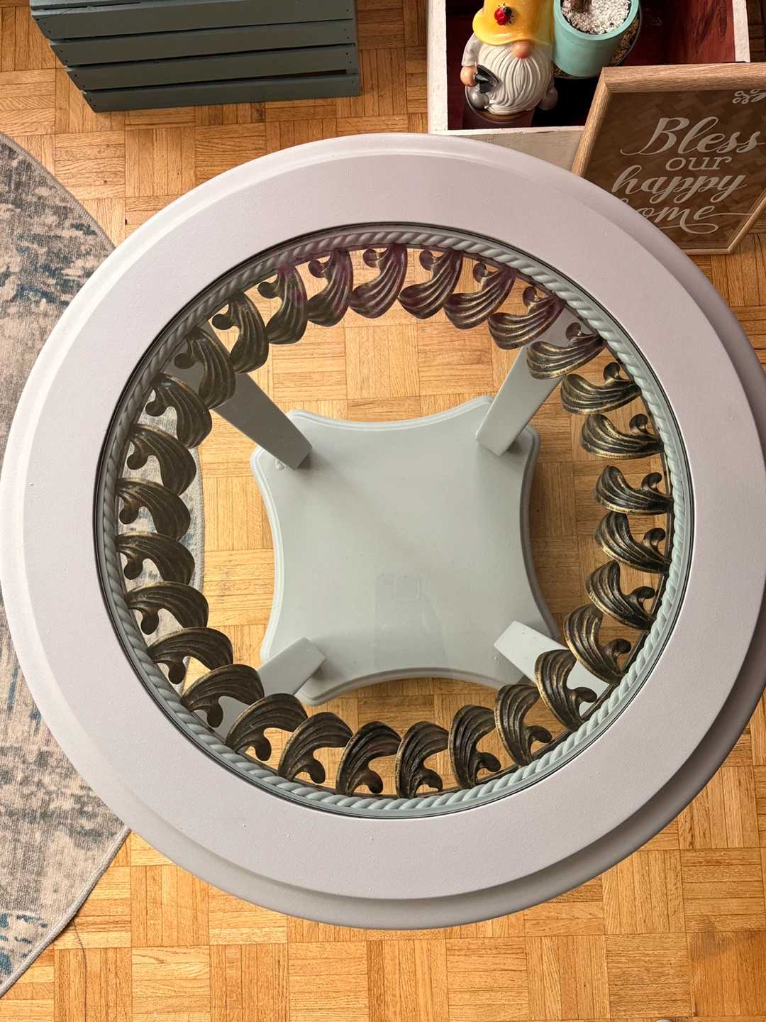 Set of 2 Round Grey Accent Table with Glass Top - photo 4