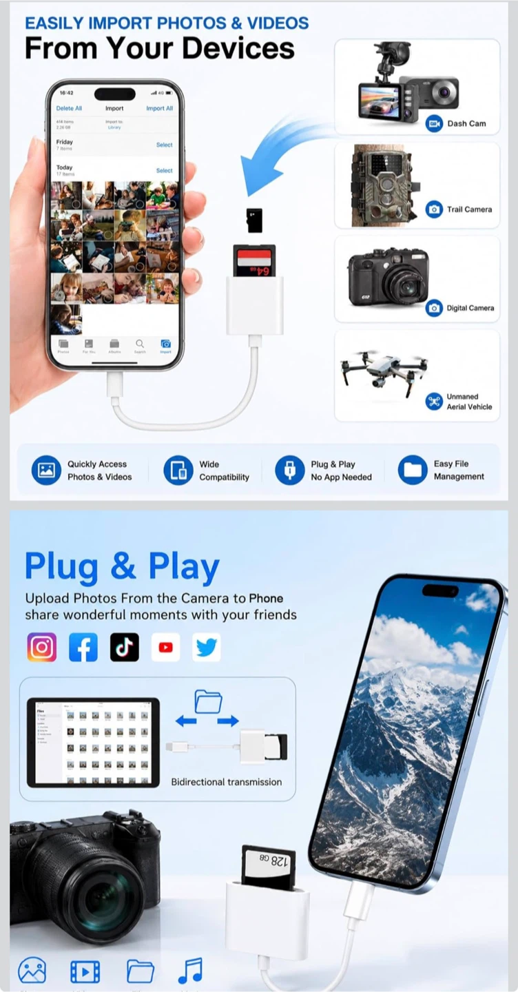 USB-C to SD/TF Card Reader Adapter - photo 2