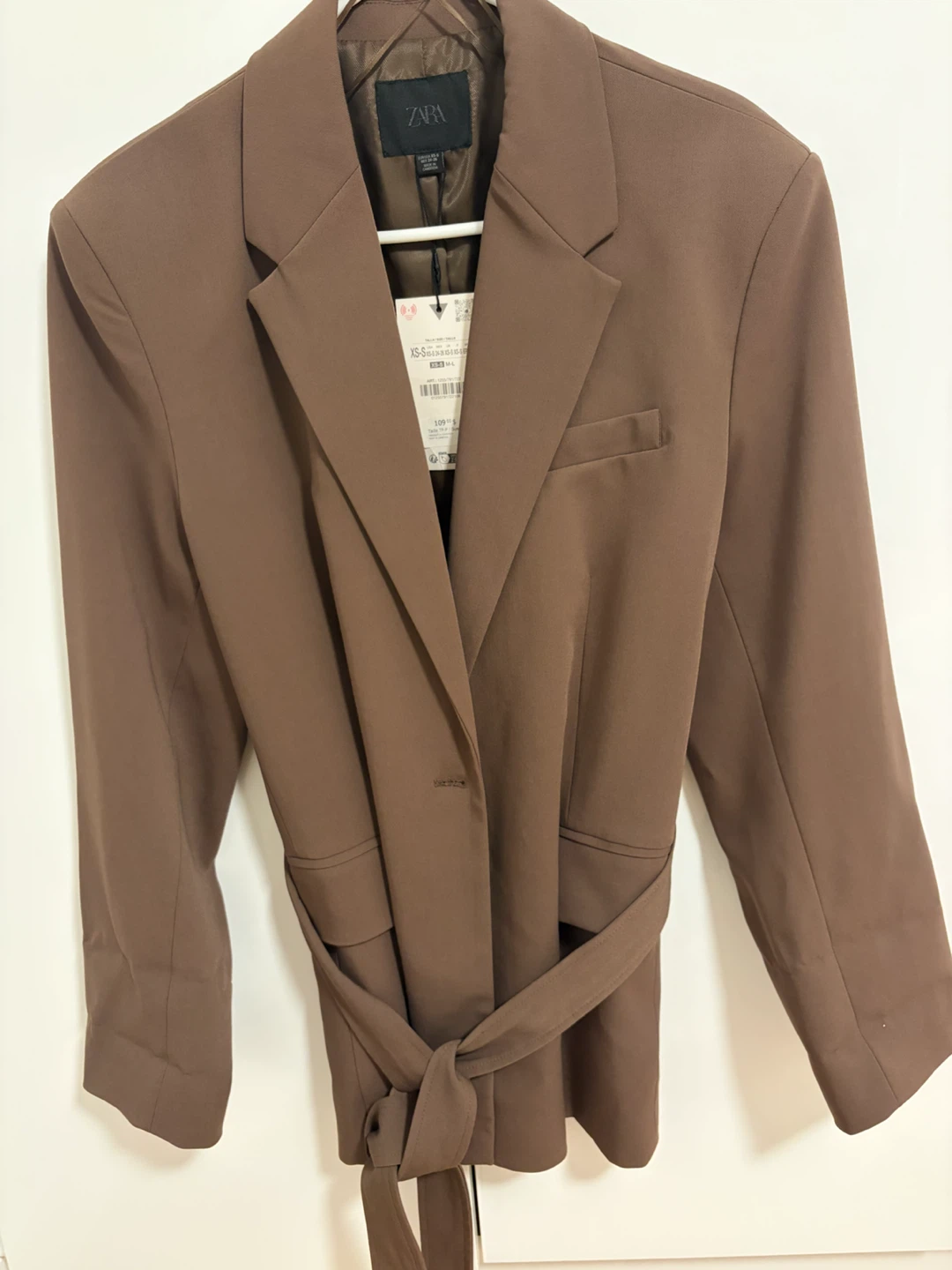 Zara Brown Belted Blazer