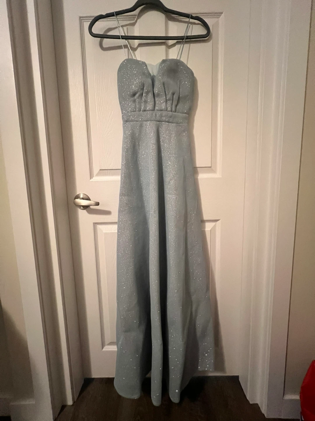 Sparkly Light Blue Evening Gown/ Prom Dress/ Grad Dress