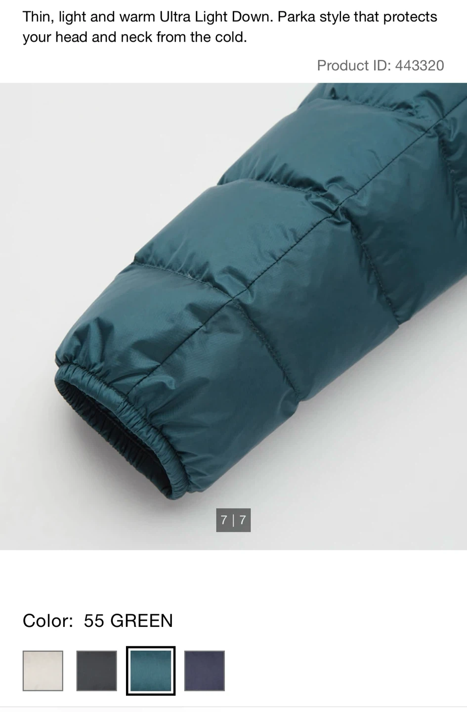 Uniqlo Ultra Light Down Parka Green M - photo 3