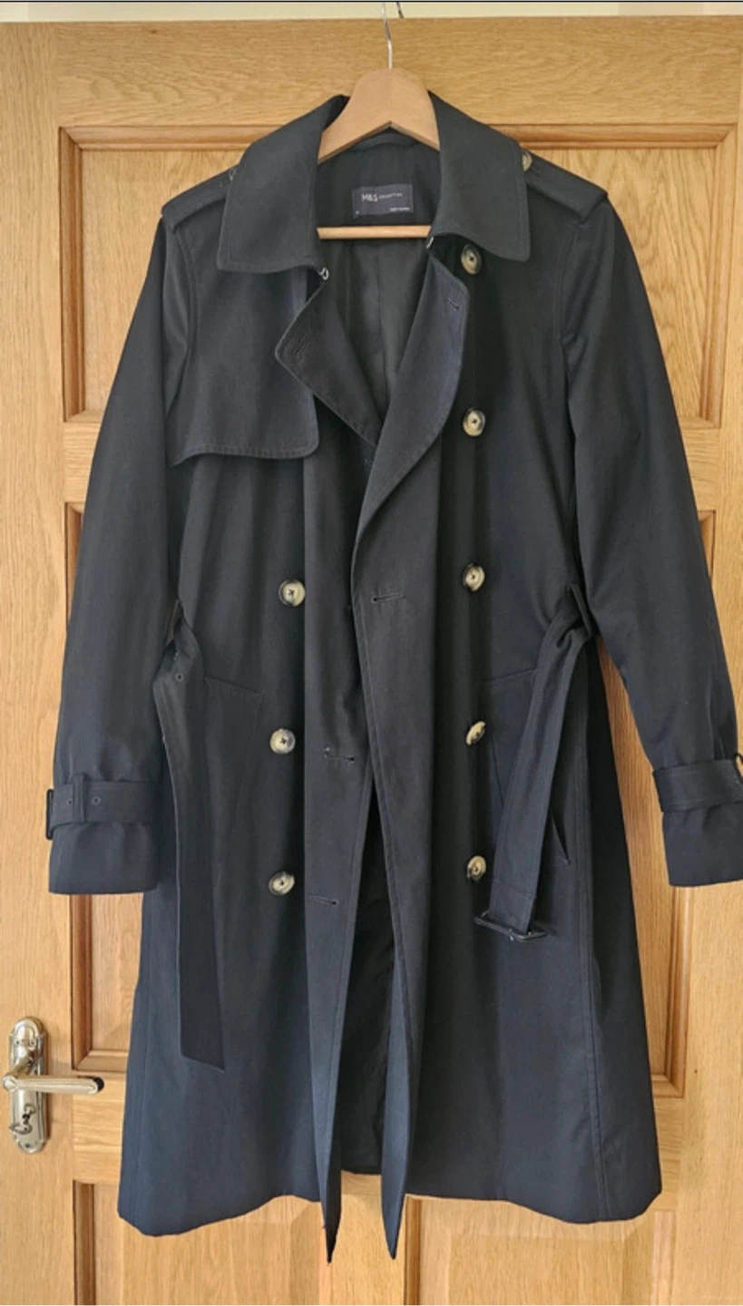 M&S Collection Black Trench Coat