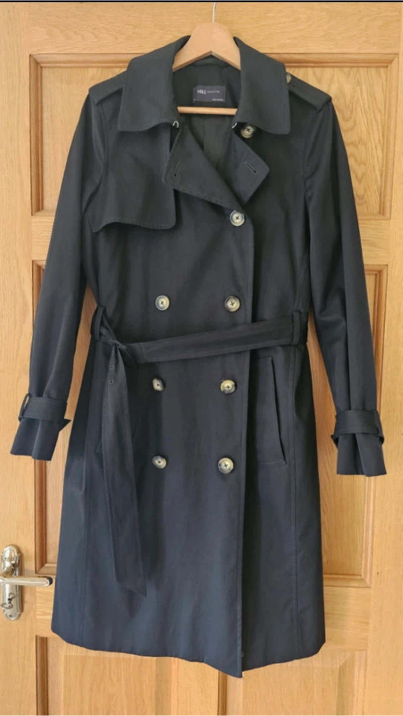 M&S Collection Black Trench Coat - photo 2