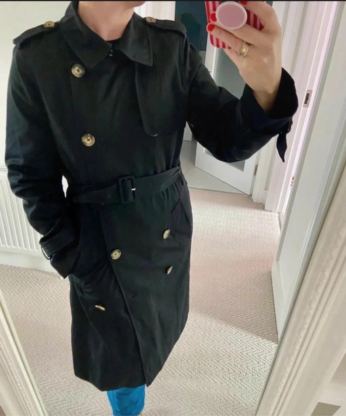 M&S Collection Black Trench Coat - photo 5