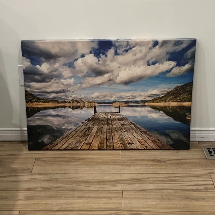 Landscape Lake and Dock Canvas Print