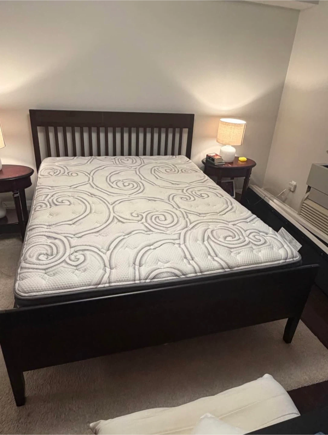 IKEA queen bed frame (+ free mattress)