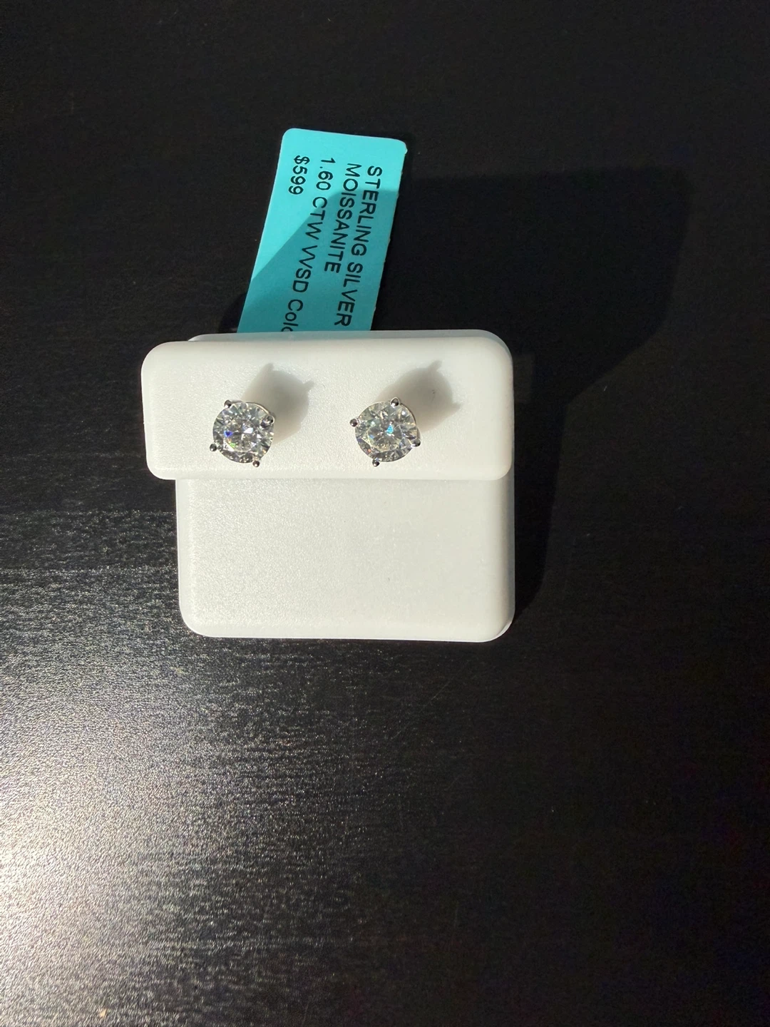 Moissanite Sterling Silver Stud Earrings