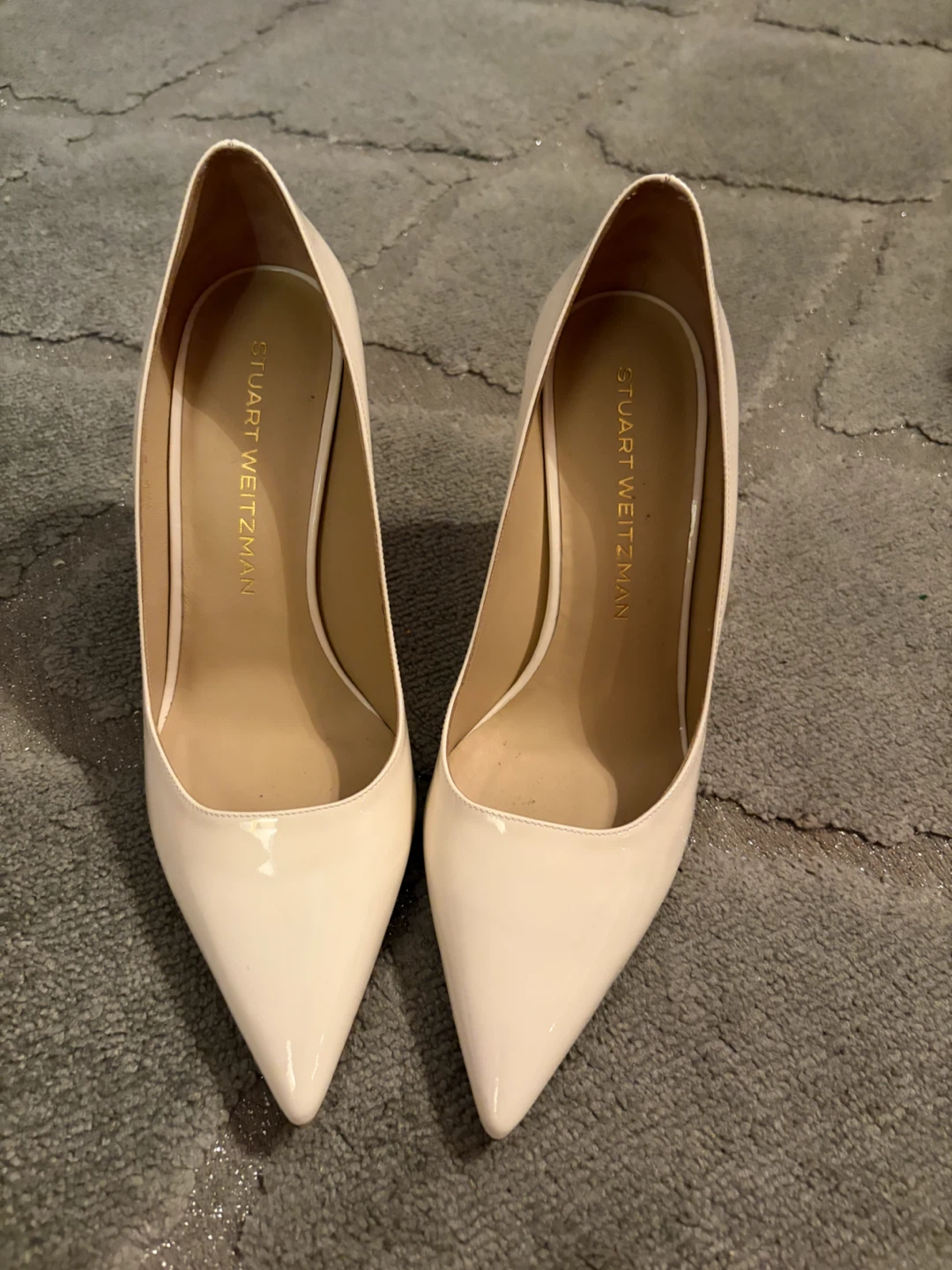 Stuart Weitzman White Patent Leather Pumps - photo 2
