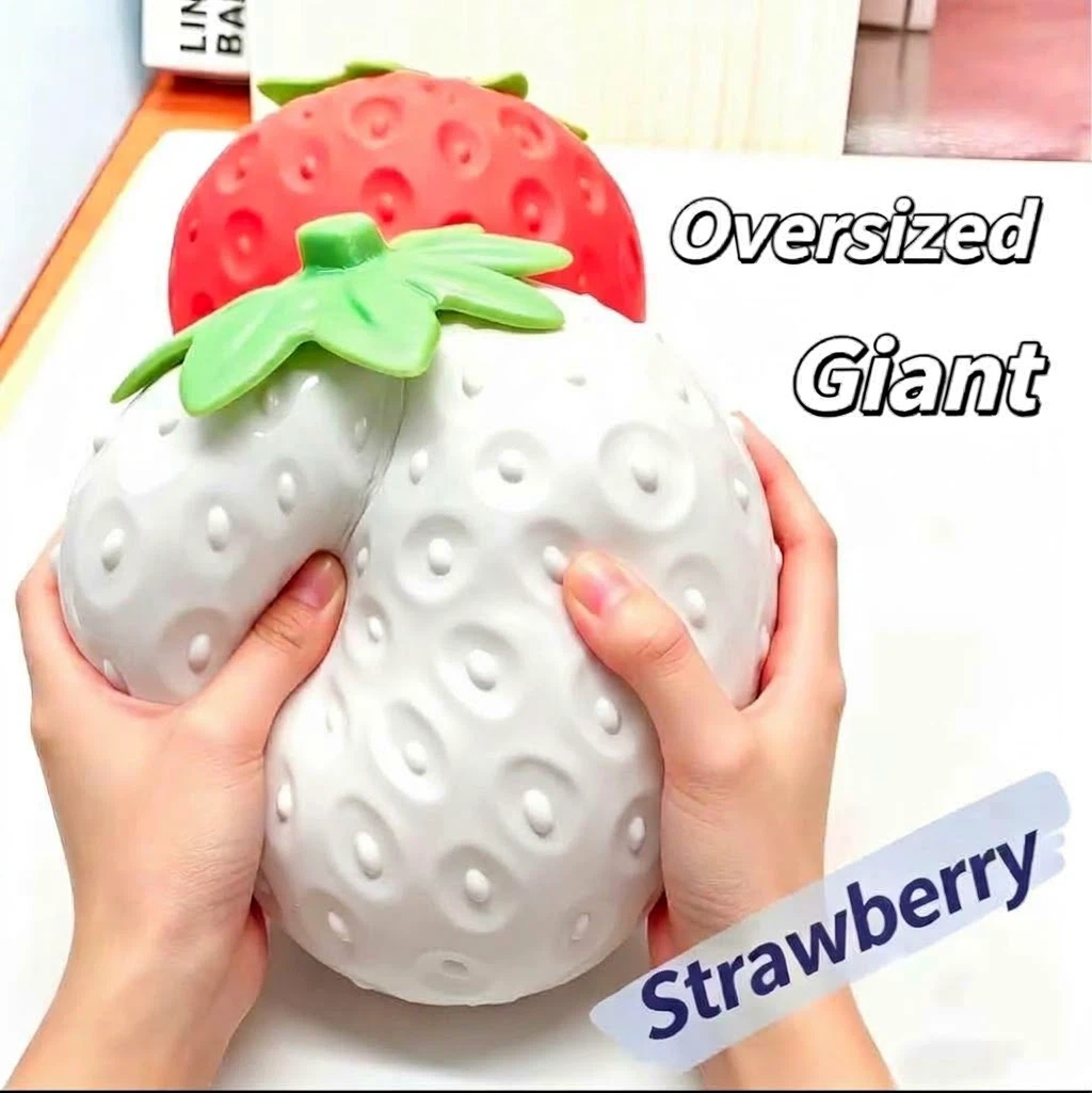 Oversized Giant Strawberry Squishy Toy