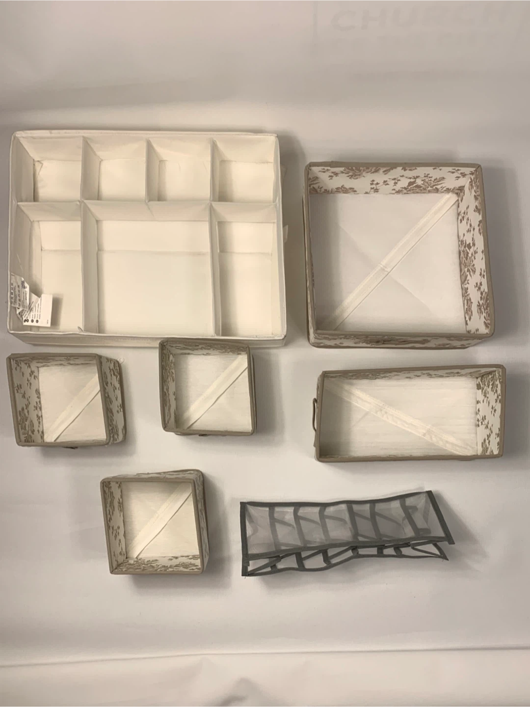 Set of 7 Floral Drawer Organizers