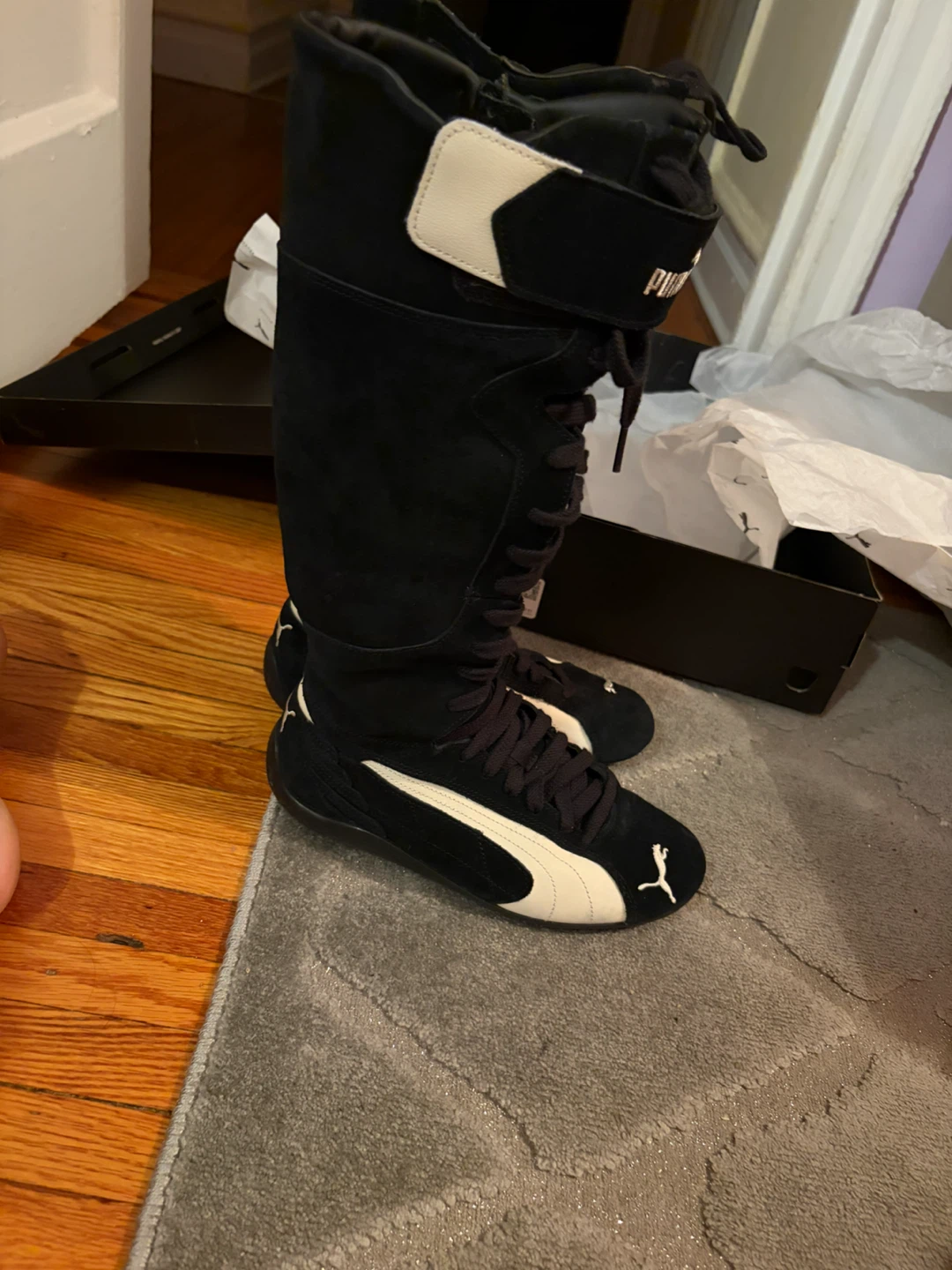 Puma Black and White High-Top Boots - photo 2