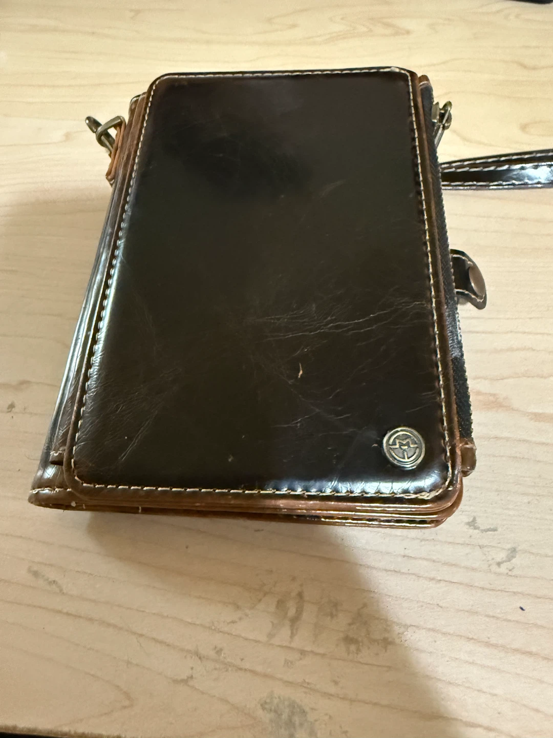 Dark Brown Leather Wristlet Wallet great leather