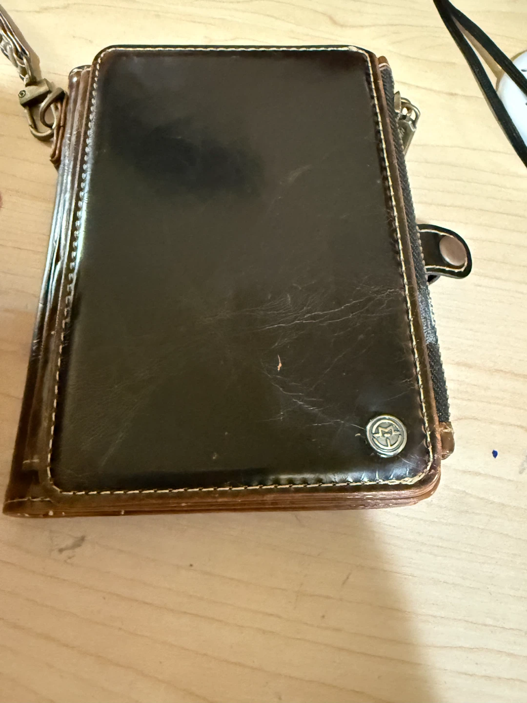 Dark Brown Leather Wristlet Wallet great leather - photo 2