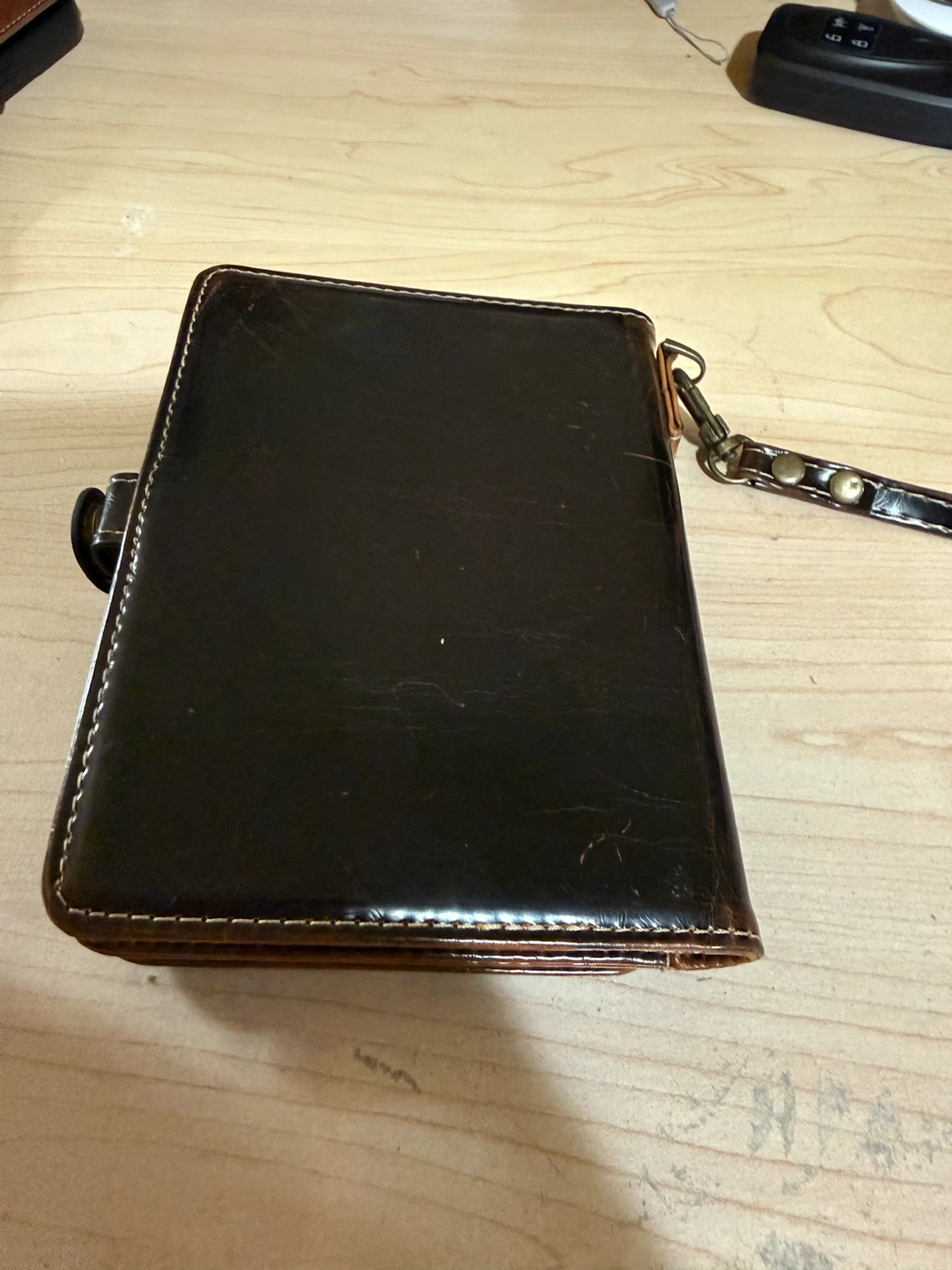 Dark Brown Leather Wristlet Wallet great leather - photo 5